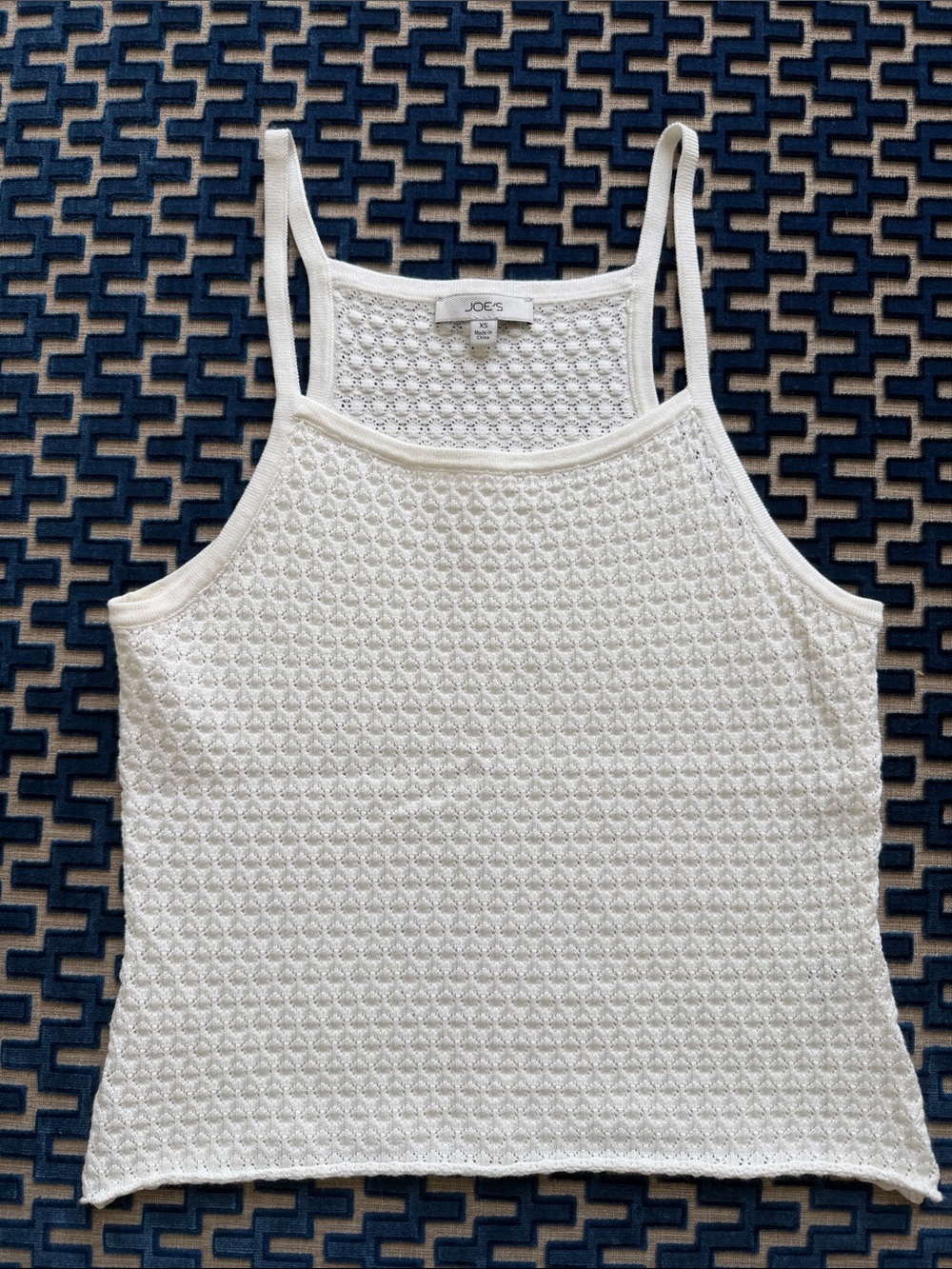 Joe's Jeans Textured Geometric Tank Top White XS Like New